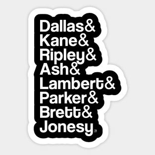 Nostromo Crew Helvetica List Sticker